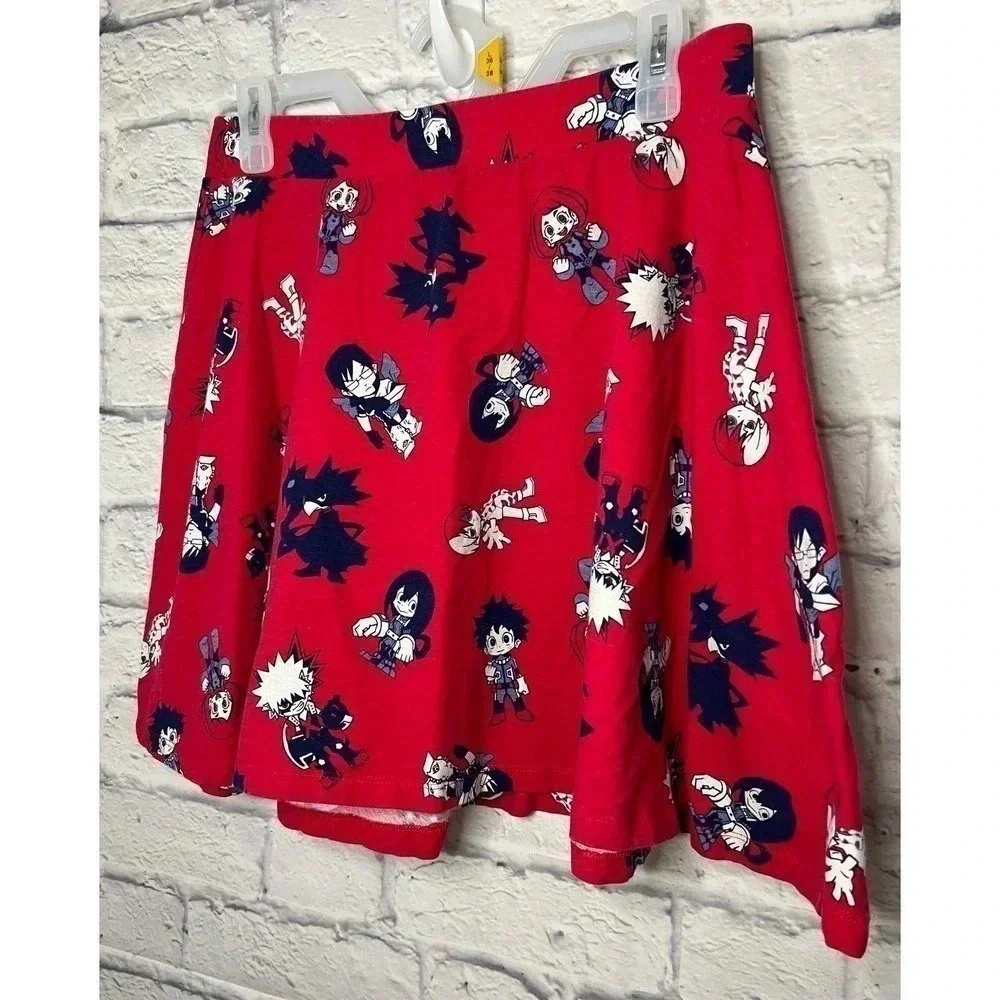 Hot Topic My Hero Academia Chibi Characters skater skirt XL.
